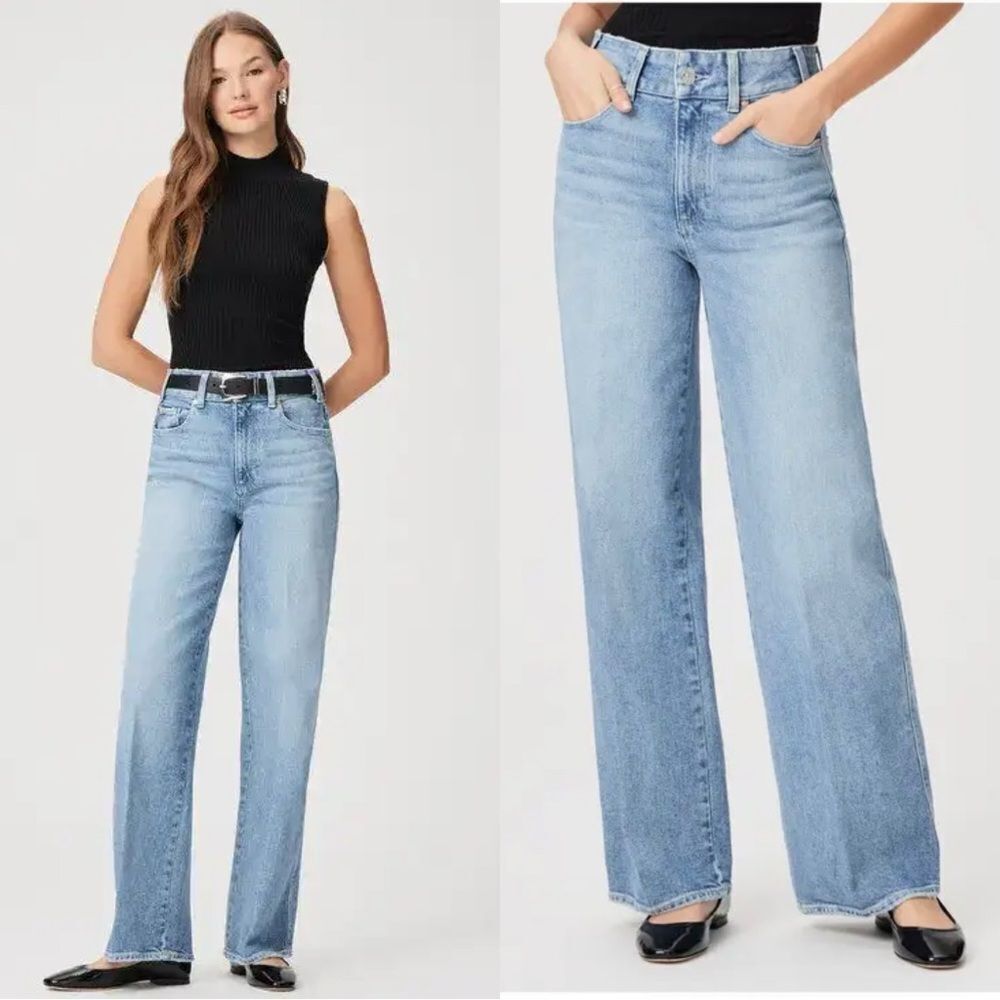 PAIGE Sasha in “Khristen Distressed” light wash